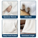 Gift For Grandma, Gift For Grandpa, Custom Photo, Happy - Custom Photo Best Dad Grandpa Mom Grandma Ever - Personalized Wearable Blanket With Sleeves