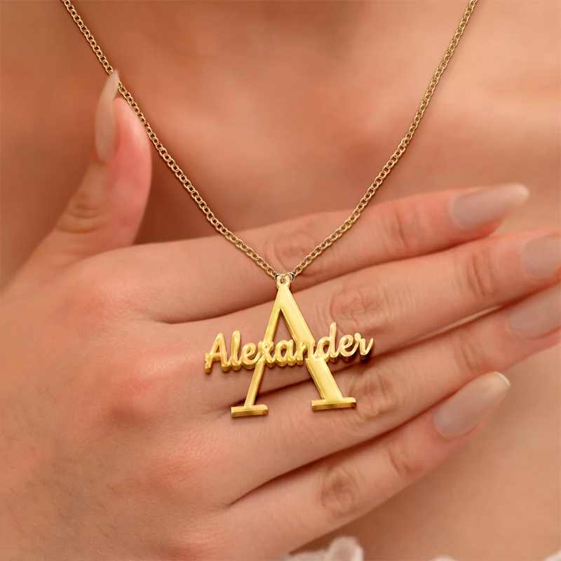 Gift For Yourself - Initials Sign Name - Personalized Letter Necklace