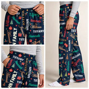 Christmas, Custom Text, Family, Happy - Matching Christmas Gift For Family - Personalized Names Holiday Pajama Pants