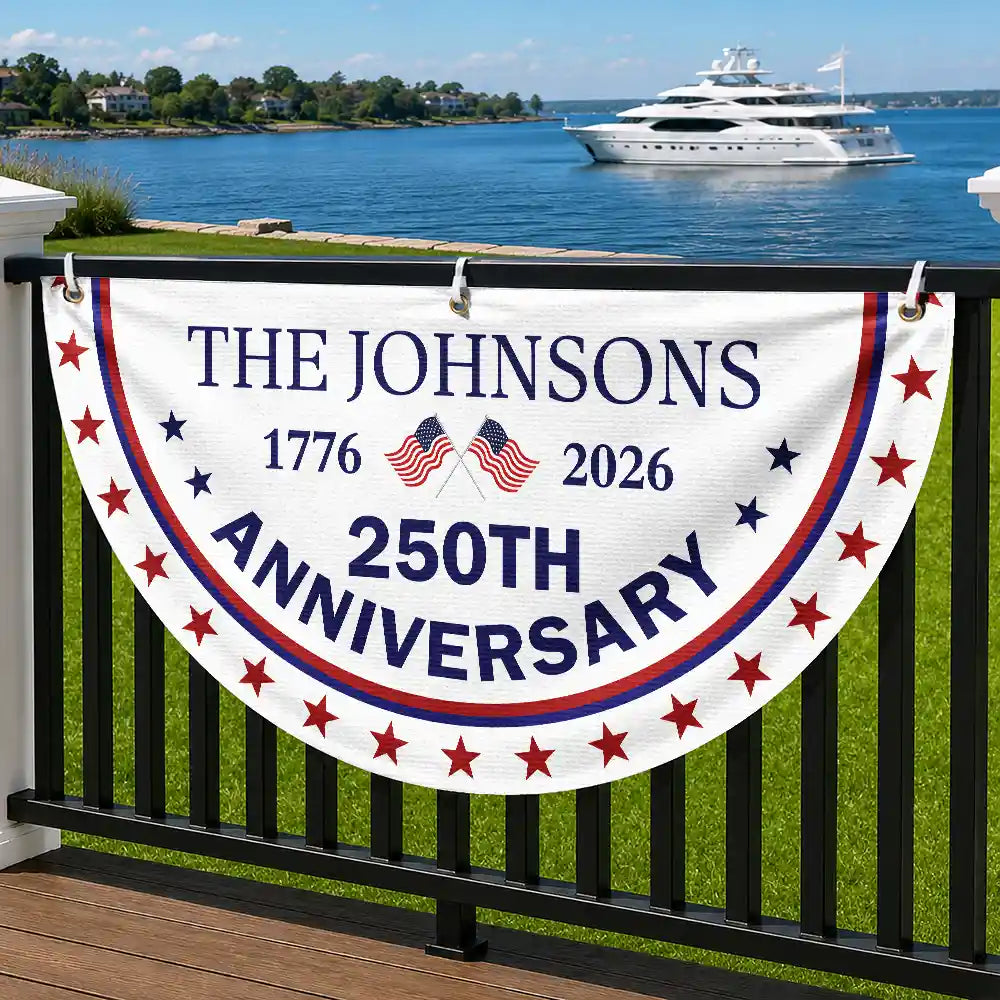 Independence Day,America 250th,Family,Gift For Sibling,Gift For Grandparents,Parents,Gift For Yourself,Proud - 250th Anniversary US Independence Day - Personalized Non-Pleated Fan Flag