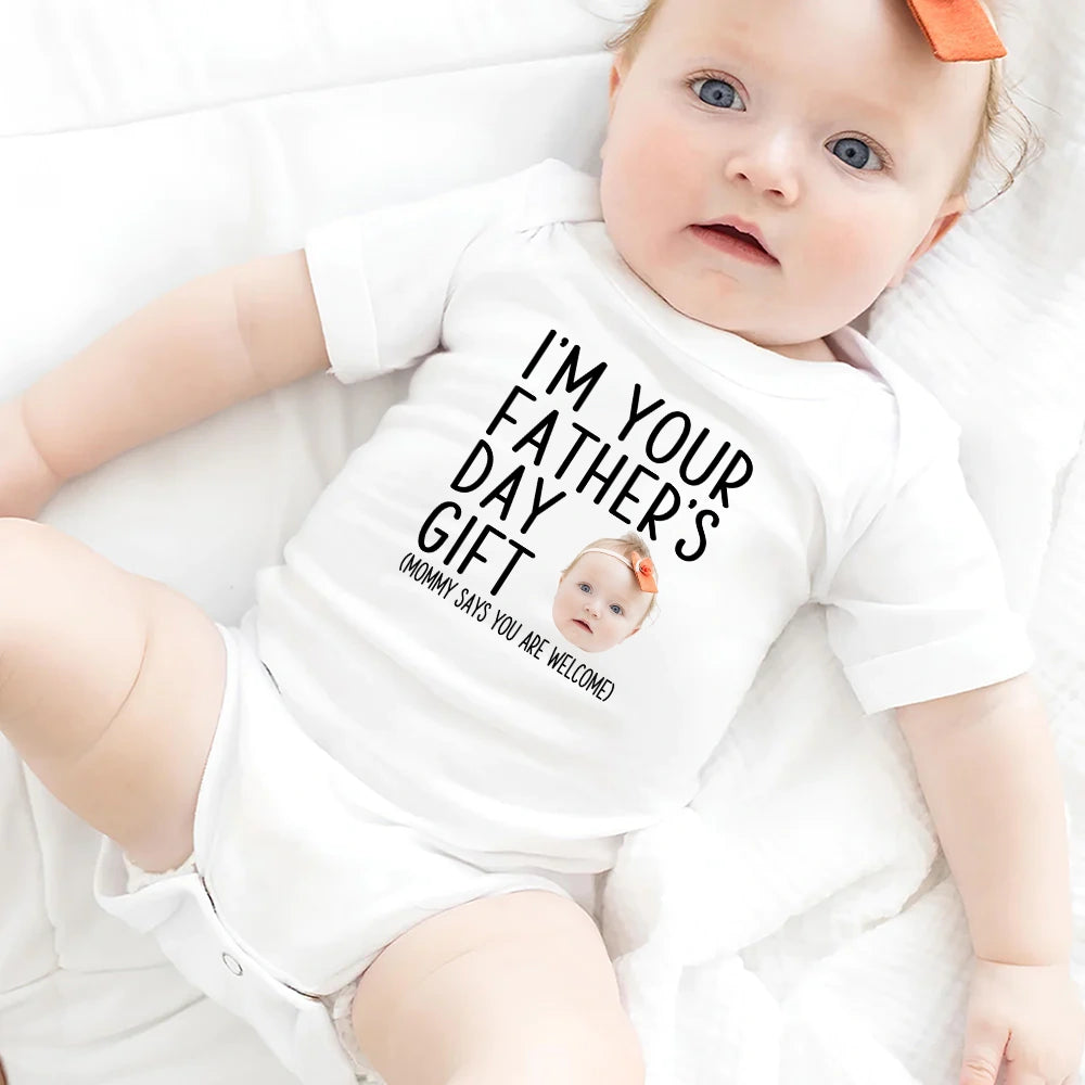 Custom Photo I'm Your Father's Day Gift - Gift For Dad, New Dad, Husband - Personalized Baby Onesie