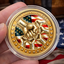 Gift For Father, America 250th, Independence Day, Top Market, Proud, Icon - 250Th Anniversary Best Dad Grandpa Ever Fist Bump - Personalized Commemorative Keepsake Coin