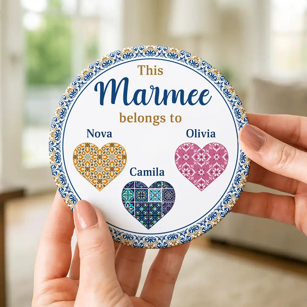 Gift For Grandma,Gift For Aunt,Gift For Mother,Happy,Gift For Wife,Gift For Women,Gift For Yourself - Vintage Pattern This Nana Belongs To - Personalized Ceramic Coaster