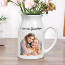 Gift For Wife,Gift For Women,Gift For Mother,Gift For Grandma,Mom - Daughters (Young),Mom - Daughters (Adult),Love,Mom - Children - Custom Photo Watercolor Painting Mother And Daughter Forever Linked Together - Personalized Ceramic Flower Vase