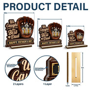 Gift For Father,Gift For Grandpa,Top Market,Baseball,Sport Dad,Non-Eng,Vector,Confident - 3D Effect Baseball We Caught The Best Dad Mom - Personalized Custom Shaped Wooden Plaque