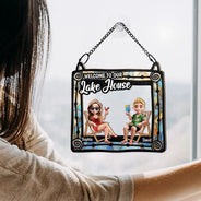 Welcome To Our Beach House - Personalized Window Hanging Suncatcher Ornament