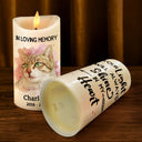Dog Lovers,Pet Lovers,Cat Lovers,Memorial,Sad - Custom Photo Realistic Watercolor Art Memorial Pet Loss Your Light Will Always Shine In My Heart - Personalized Flameless LED Candle
