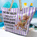 Art Design, Humorous, Gift For Yourself, Summer, Retirement, Photo - Beach Chair 3D Effect - Custom Photo 3D Summer Concept Retired Life The Bag Holds Absolutely Nothing Urgent - Personalized Beach Bag
