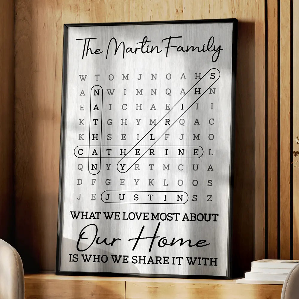 Family,Single Mom,Single Dad,LGBT,Pet Couple,Gift For Women,Gift For Men,Gift For Mother,Gift For Father,Gift For Grandparents,Happy - Word Search Puzzle Together We Make A Family - Personalized Poster