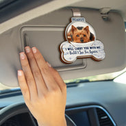 Custom Photo I Will Carry You With Me - Personalized Custom Shaped Car Visor Clip