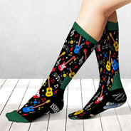 Christmas,Gift For Men,Gift For Yourself,Gifts For Him,Guitar,Happy,Music,Top Market,Vector - Gift For Guitar Lovers - Personalized I'd Rather Be Playing My Guitar Socks