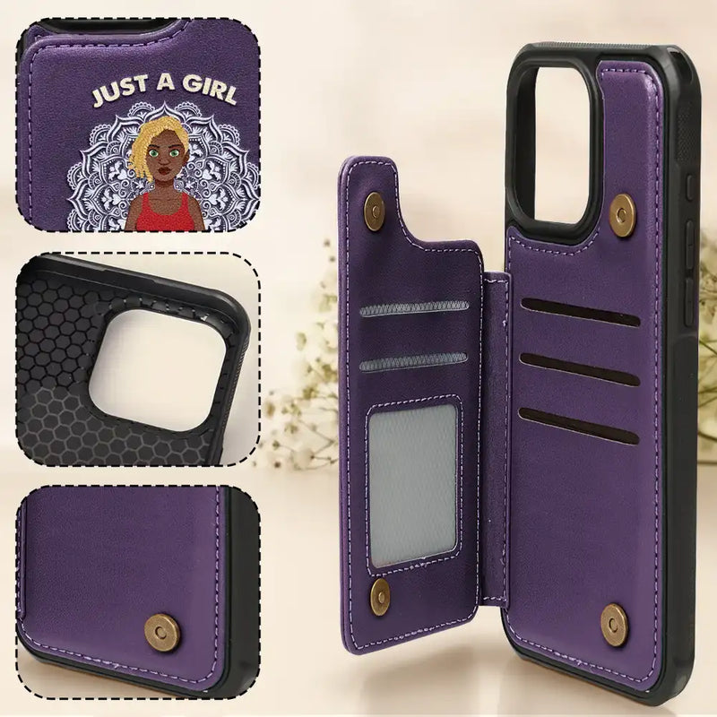 Gift For Girlfriend,Gift For Yourself,Gift For Women,Gift For Bestie - Just A Girl Who Loves Yoga - Personalized Leather Flip Wallet Phone Case