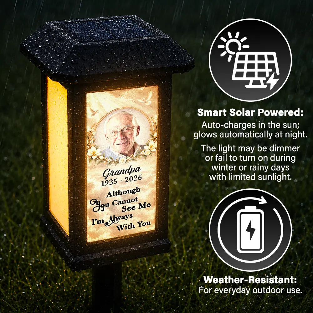 Christmas,Custom Photo,Family,Memorial,Memorial Loved One,Sympathetic,Upload Full Photo - Memorial Sympathy Gifts - Personalized Custom Photo Forever In Our Hearts Solar Garden Light