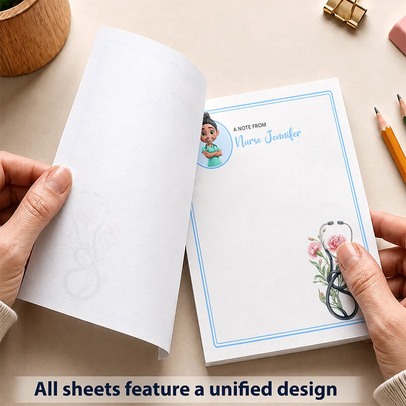Nurse,Proud,Vector - A Note From School Nurse With Birth Flower - Personalized Notepad