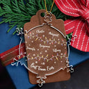 Family, Christmas, Funny - Christmas Family Together With Names And Led Lights - Personalized Snowflakes Shaped Glass Ornament