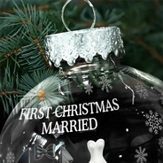 Gift For Couples,Love,Christmas - First Christmas As Married Couples - Personalized Ball Ornament