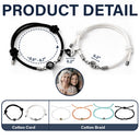 Gift For Mother,Gift For Daughter,Mom - Daughters (Adult),Love - Custom Photo Mother And Daughter Forever Linked Together - Personalized Photo Projection Bracelet Magnetic Initial