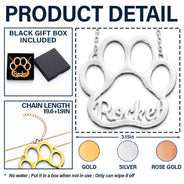 Dog Lovers,Cat Lovers,Pet Lovers,Love - Dog Pet Paw With Name - Personalized Letter Necklace