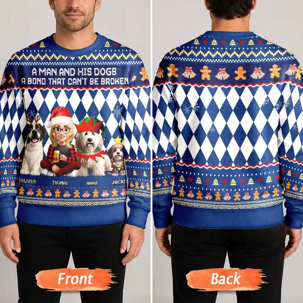 A Bond That Can't Be Broken Dog Lover 3D Effect - Personalized Unisex Ugly Sweater