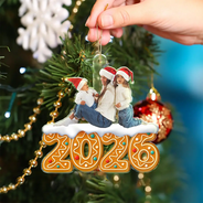 Family, Gift For Women, Gift For Men, Custom Photo, Christmas - Custom Photo Christmas Family Gingerbread - Personalized Custom Shaped Acrylic Ornament