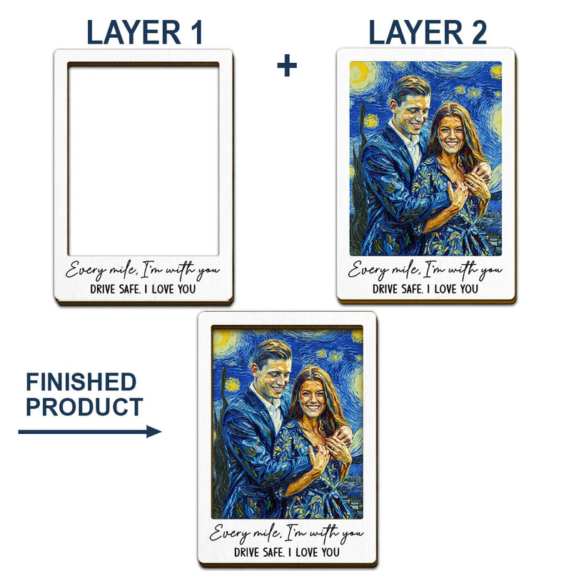 Custom Photo,Art Design,Gift For Couples,Romantic,Photo - Starry Night  - Custom Photo Starry Night Drive Safe Handsome Romantic Couple - Personalized Custom Shaped Car Visor Clip