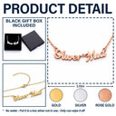 Gift For Bestie, Family, Happy - Perfect Jewelry Gift for Lover Besties Mom - Personalized Letter Necklace