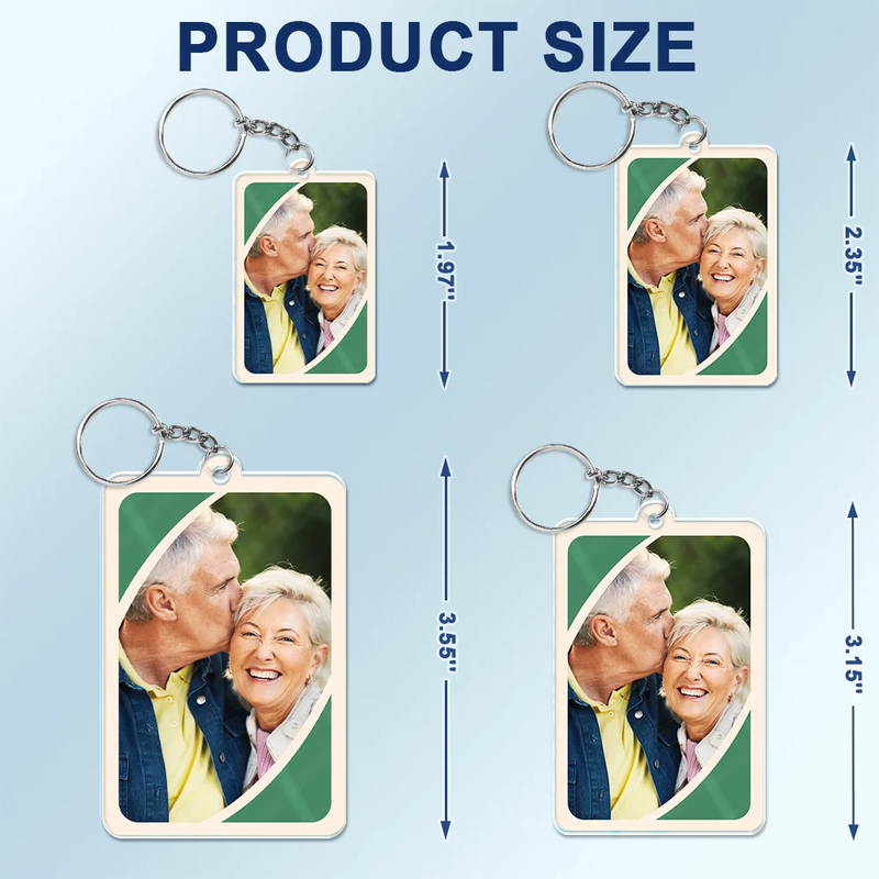 Gift For Couples,Gift For Wife,Gift For Girlfriend,Funny,Gift For Husband - Custom Photo Love You More Reverse Card - Personalized Acrylic Keychain