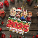 Gift For Bestie,Christmas,Happy,Gift For Sisters - 2025 Besties Sister Forever 3D Effect - Personalized Custom Shaped Acrylic Ornament