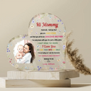 New Mom,Love,Gift For Mother - Custom Photo The World's Best Mommy Belongs To Me - Personalized Heart Shaped Acrylic Plaque