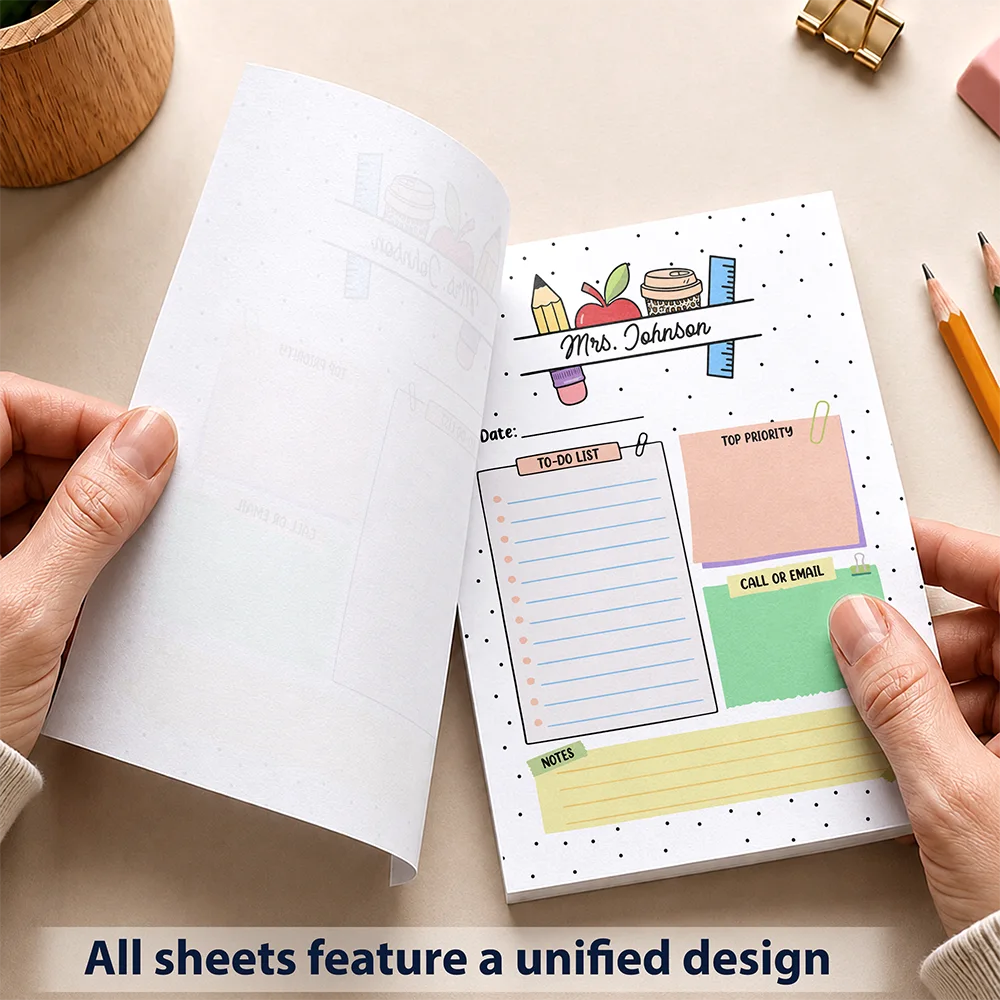 Teacher,Custom Text,Happy - Teacher To Do List - Personalized Notepad
