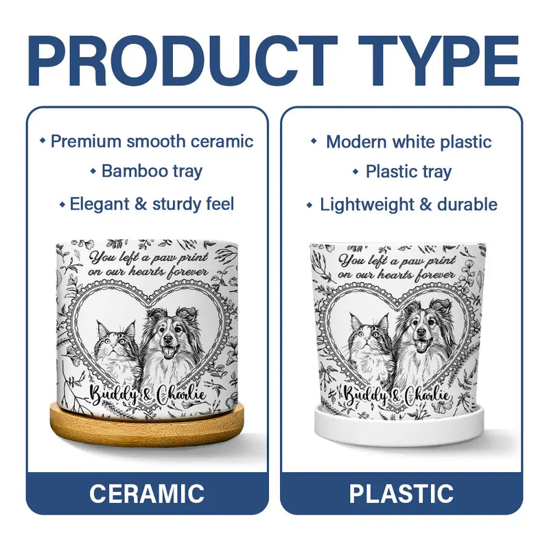 Art Design,Healing,Pet Memorial,Pet Lovers,Memorial,Photo - Pencil Sketch - Remove BG - Custom Photo Pencil Sketch Dog Cat Pet Portrait Toile Remembrance - Personalized Plant Pot