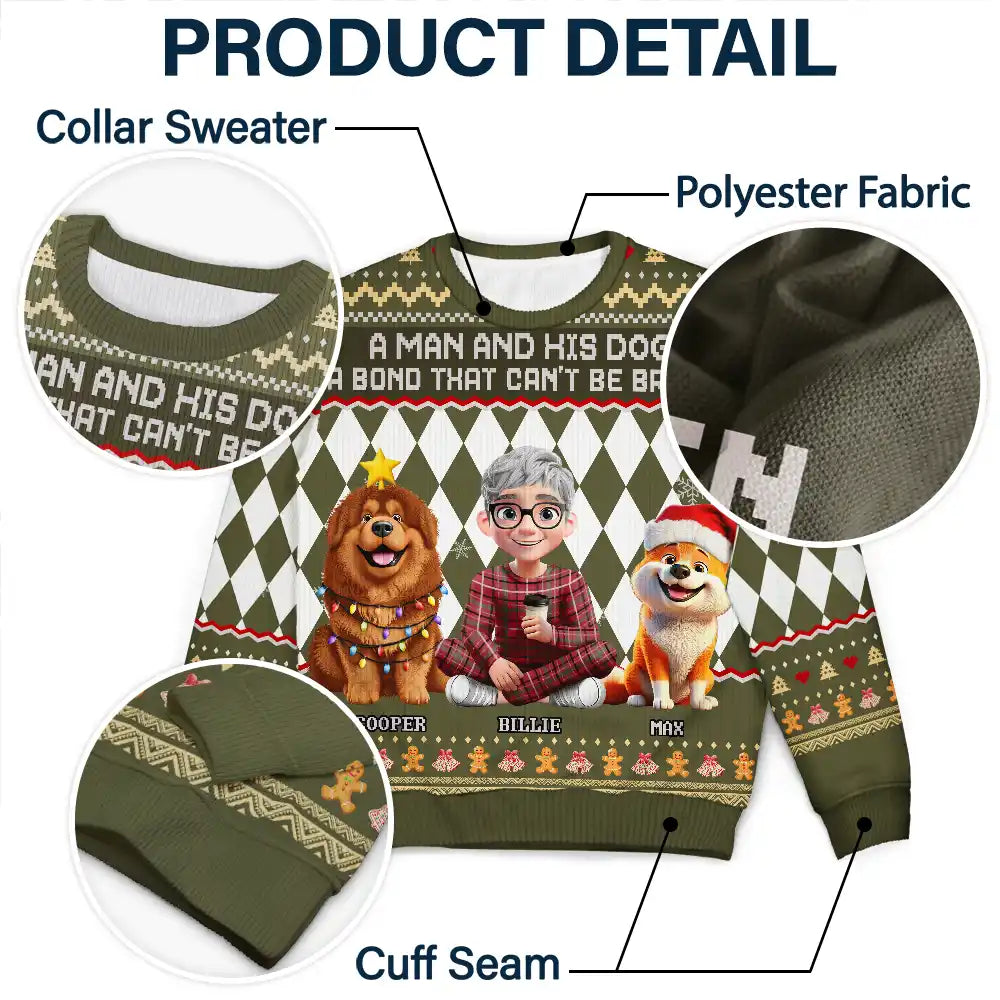 A Bond That Can't Be Broken Dog Lover 3D Effect - Personalized Unisex Ugly Sweater