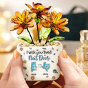 Top Market,Sentimental,Gift For Bestie,Long Distance,Icon - I Wish We Lived Closer Long Distance - Personalized Glass Flower Plant Pot