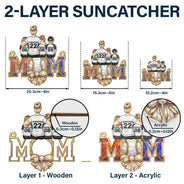 Baseball,Sport Mom,Gift For Mother,Mom - Children,Happy - Baseball Mom Behind A Baseball Player - Personalized Window Hanging Suncatcher Ornament