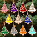 Christmas Tree Family Bestie Custom Names Version 3 - Personalized 2-Layered Wooden Ornament