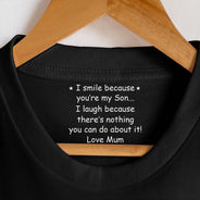 Mom - Sons,Gift For Son,Funny,Gift For Daughter - I Smile Because You Are My Son - Personalized T Shirt