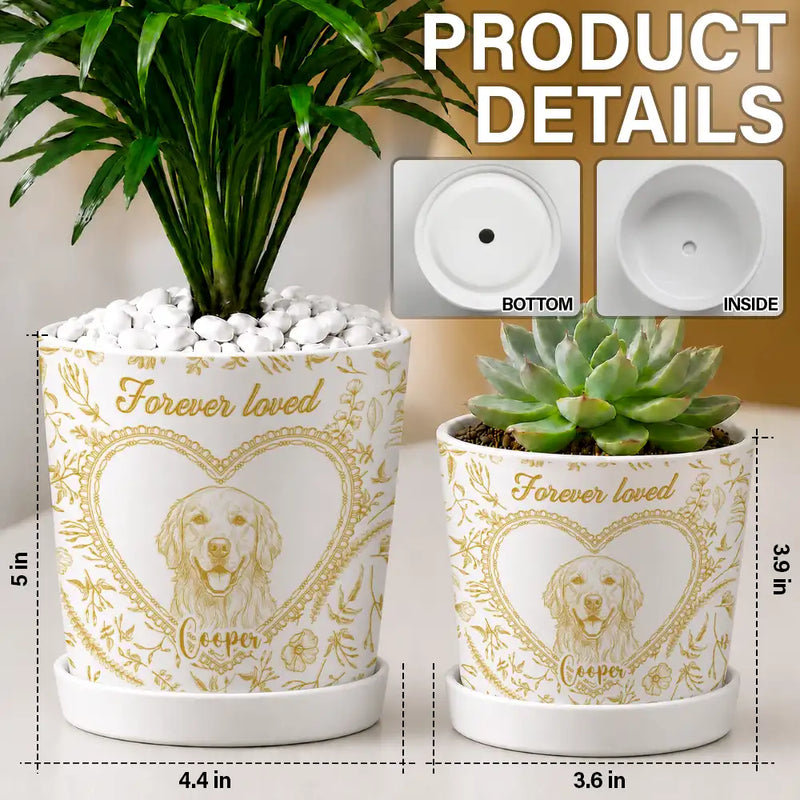 Art Design,Healing,Pet Memorial,Pet Lovers,Memorial,Photo - Pencil Sketch - Remove BG - Custom Photo Pencil Sketch Dog Cat Pet Portrait Toile Remembrance - Personalized Plant Pot
