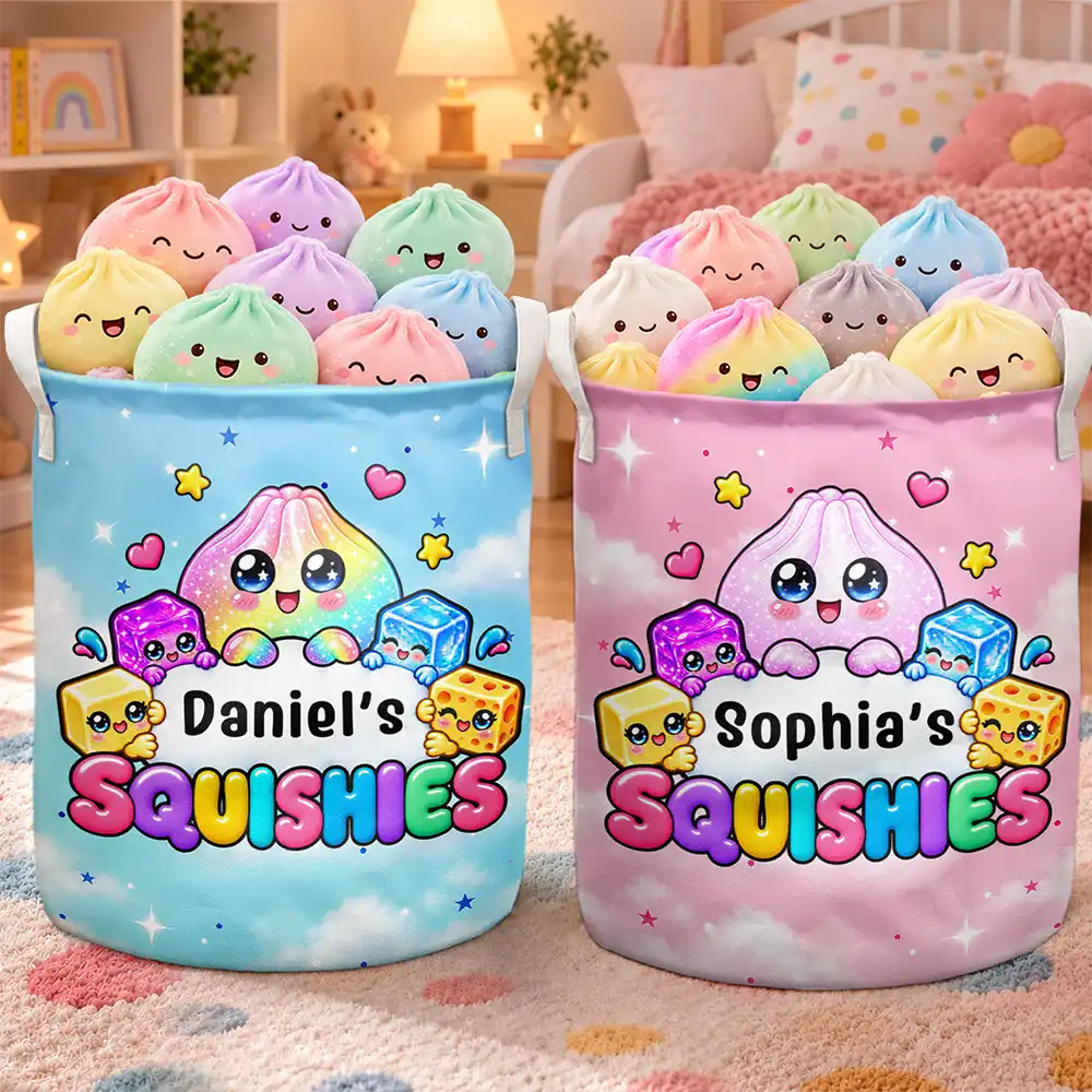 Gift For Kids Squishy Lovers - Personalized Name Squishy Collection Storage Basket