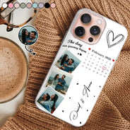 Custom Photo Calendar The Day Our Journey Began - Gift For Couples - Personalized Clear Phone Case