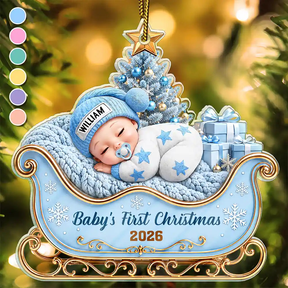 Baby First Christmas Precious Gift For New Parents, New Baby - Personalized Custom Shaped Acrylic Ornament