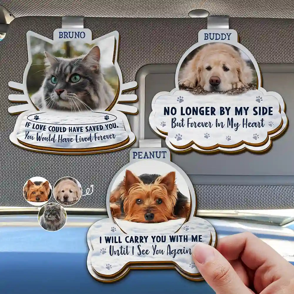 Custom Photo I Will Carry You With Me - Personalized Custom Shaped Car Visor Clip