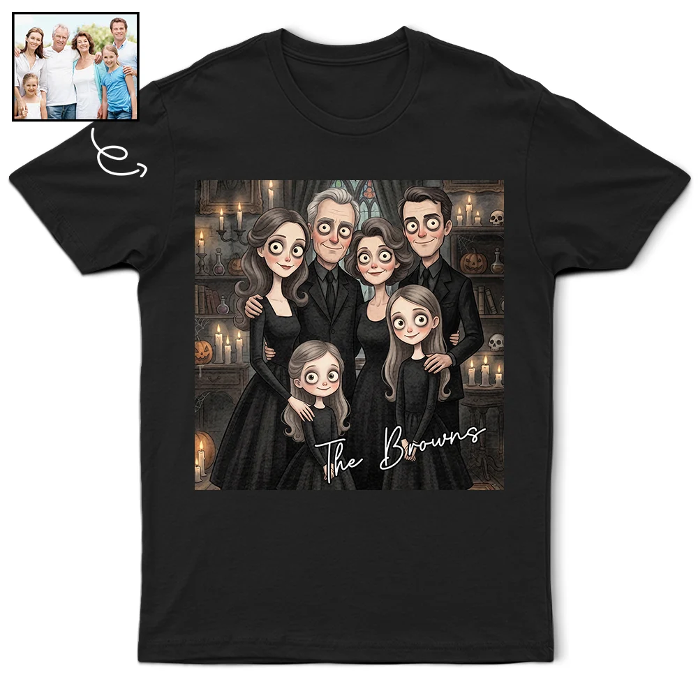 Custom Photo Gothic Portrait Art Family Bestie Pet Lovers - Personalized T Shirt