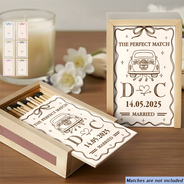Gift For Couples, Engaged, Married, Love - The Perfect Match Engaged Married - Personalized Wooden Matchbox