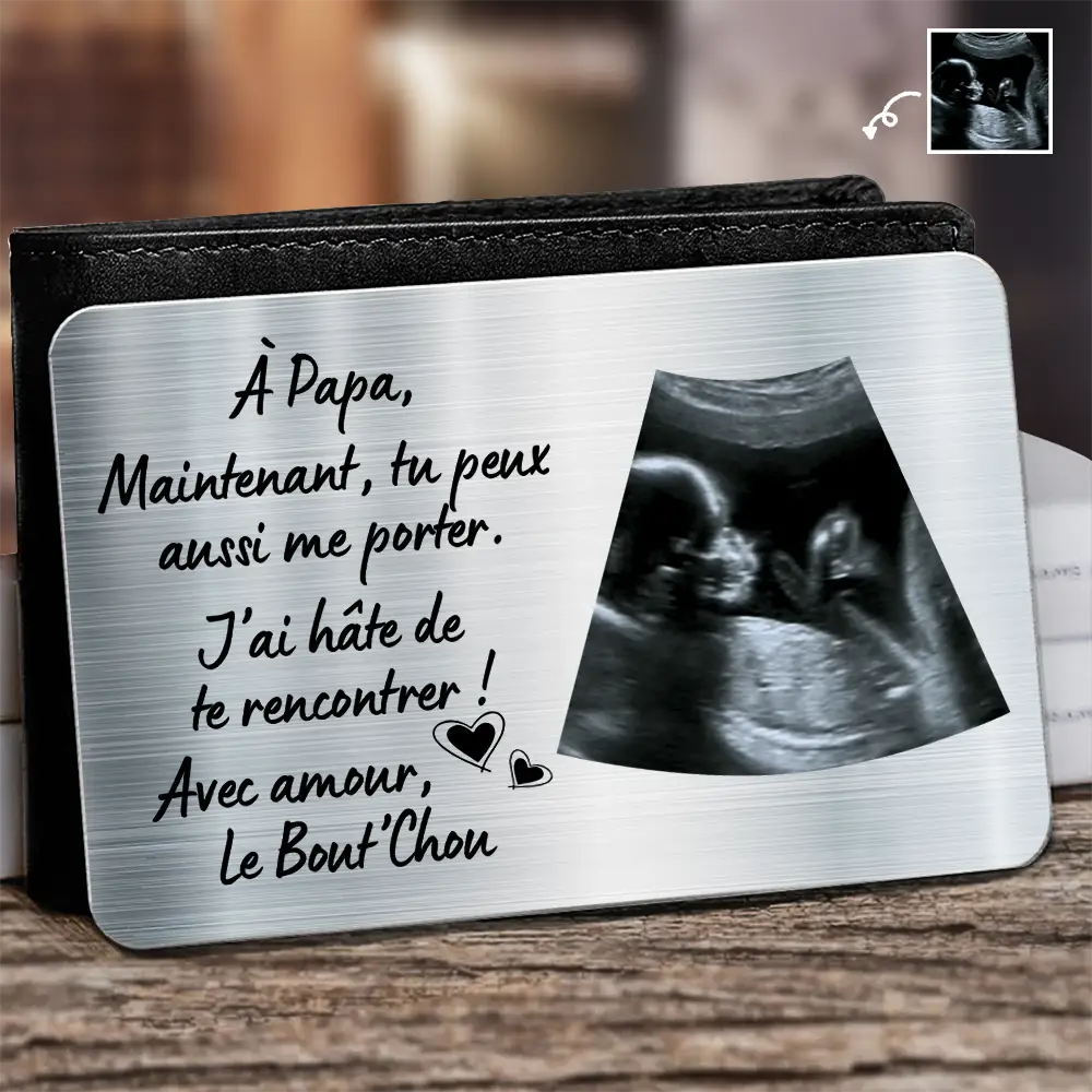 Photo Personnalisable Maintenant Tu Peux Aussi Me Porter - Carte De Portefeuille En Aluminium Personnalisée