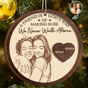 First Christmas,Art Design,Sentimental,Gift For Bestie,Christmas,Photo - Pencil Sketch - Remove BG - Custom Photo Pencil Sketch God's Way Of Making Sure We Never Walk Alone - Personalized 2-Layered Wooden Ornament