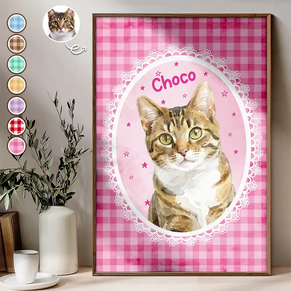 Custom Photo, Pet Lovers, Pet Mom, Happy - Custom Photo Realistic Watercolor Art Pet Portrait Cute Gift - Personalized Poster