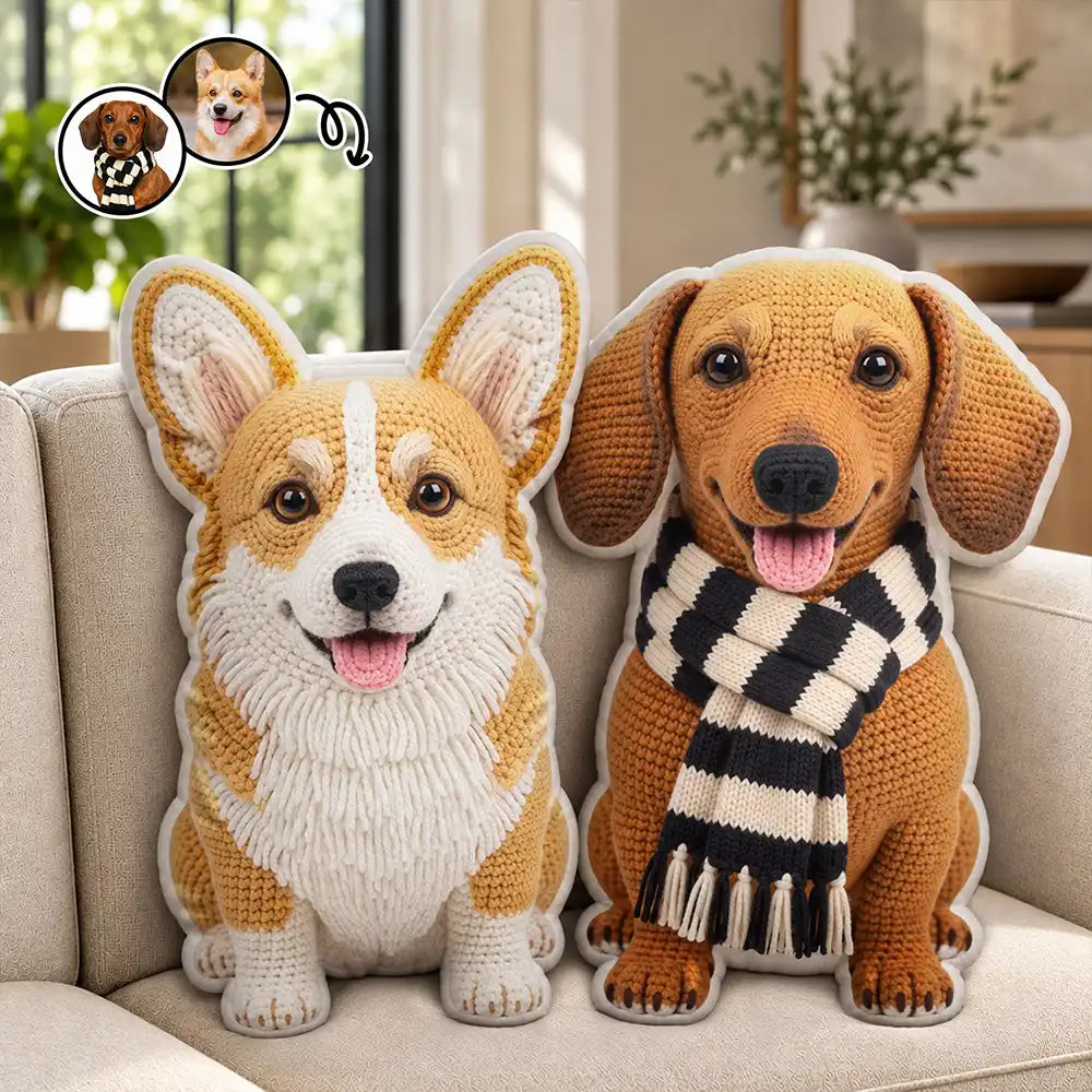 Gift For Pet Lovers - Personalized Custom Photo Pet Portrait Pillow