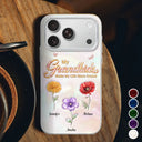 Gift For Grandma,Gift For Women,Happy - Crystal Birth Month Flower My Grandkids Make My Life More Grand - Personalized Clear Phone Case