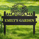 Gardening, Happy - Welcome Flower Vegetable Garden - Personalized Metal Garden Stake