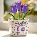 I Wish We Lived Closer Long Distance - Personalized Glass Flower Plant Pot